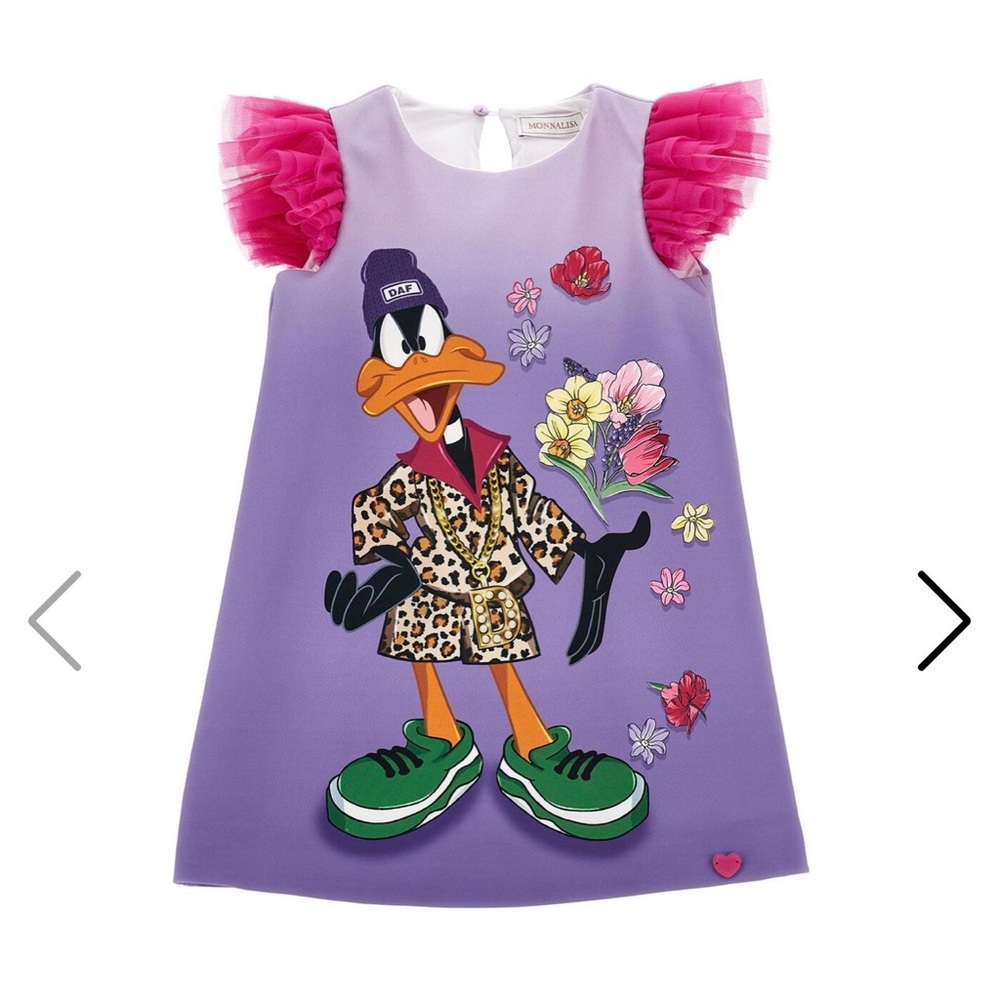 MONNALISA Daffy Duck crepe dress